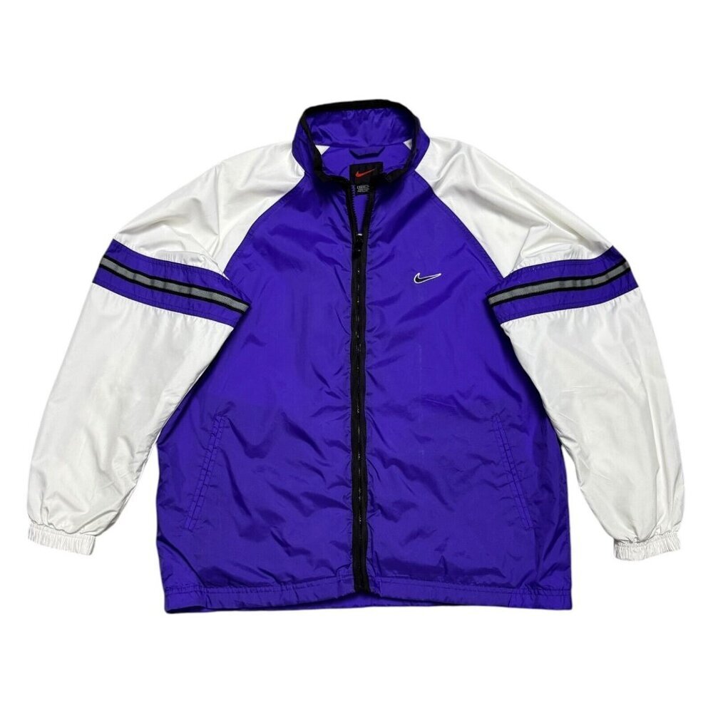 NIKE VINTAGE Jacket 90S Y2K Purple Light Windbreaker Retro Womens Medium